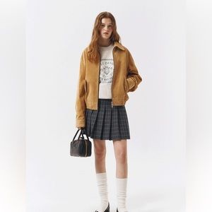 Dunst Suede Leather Jacket- Camel- Size S